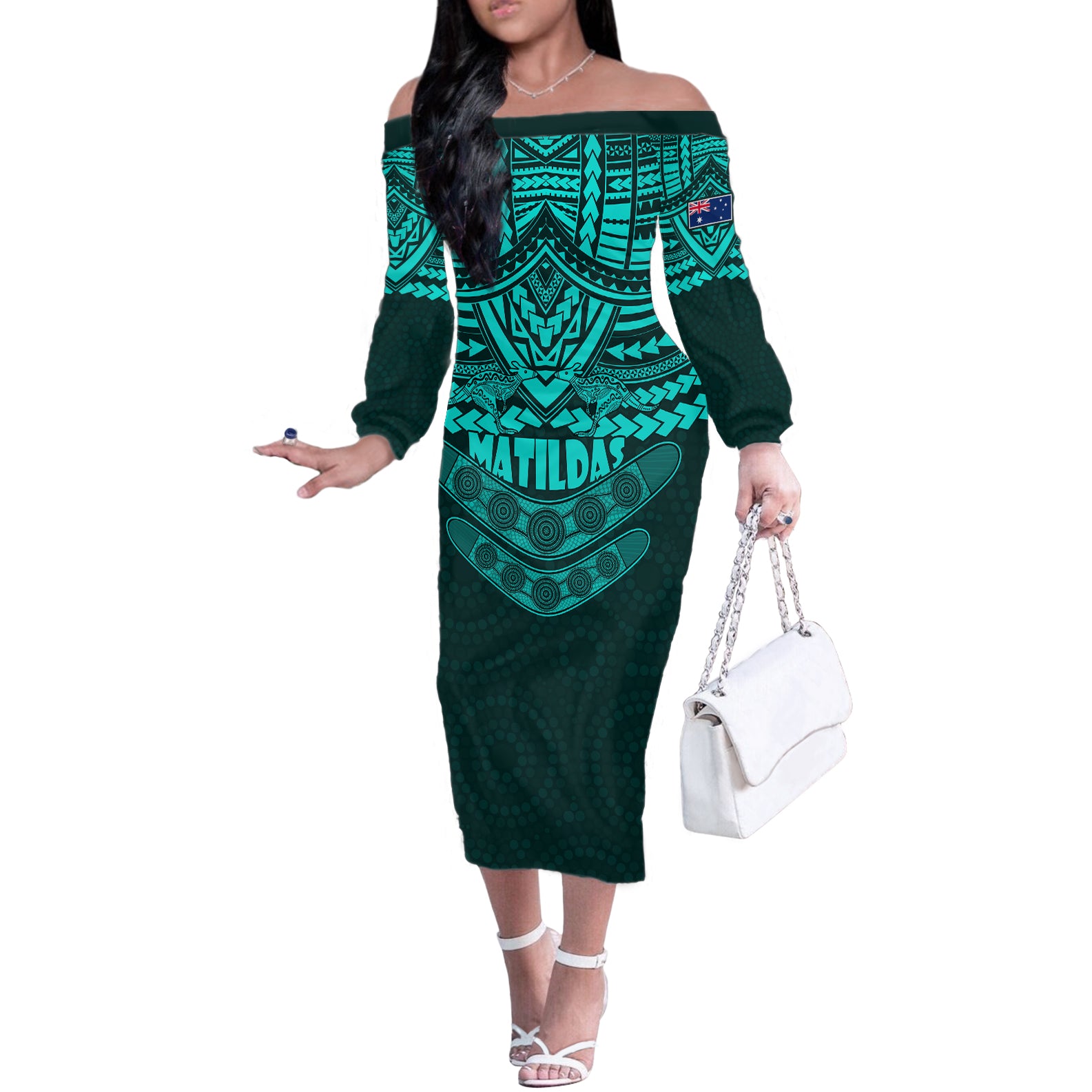 matildas-soccer-off-the-shoulder-long-sleeve-dress-polynesian-and-aboriginal-turquoise-vibe