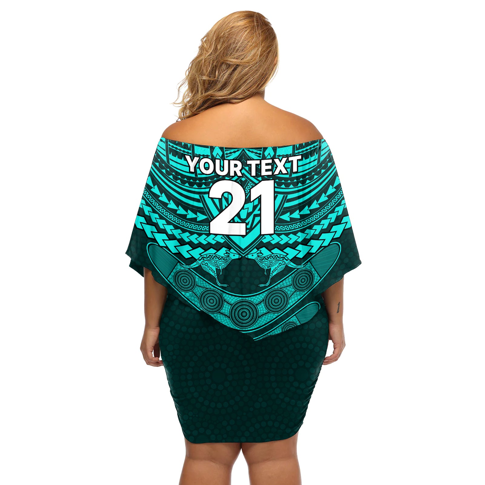 custom-matildas-soccer-off-shoulder-short-dress-polynesian-and-aboriginal-turquoise-vibe