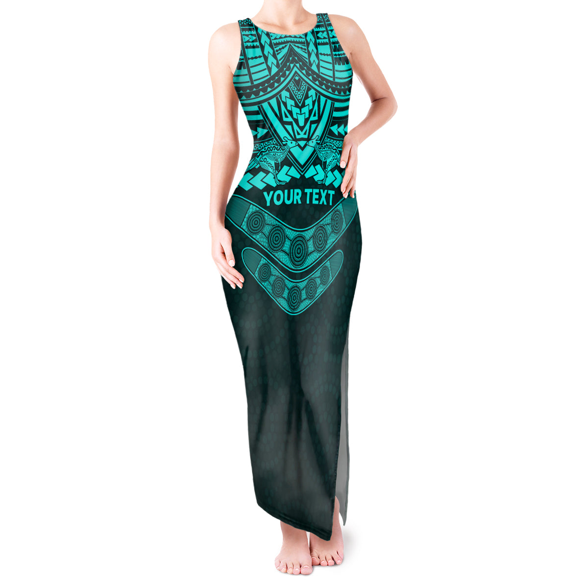 custom-matildas-soccer-tank-maxi-dress-polynesian-and-aboriginal-turquoise-vibe