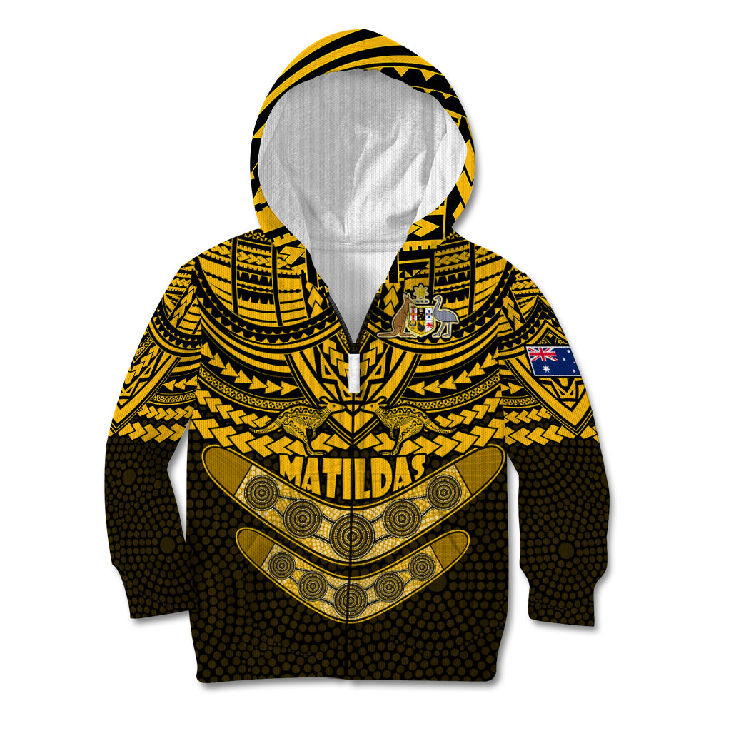 custom-matildas-soccer-kid-hoodie-polynesian-and-aboriginal-gold-vibe