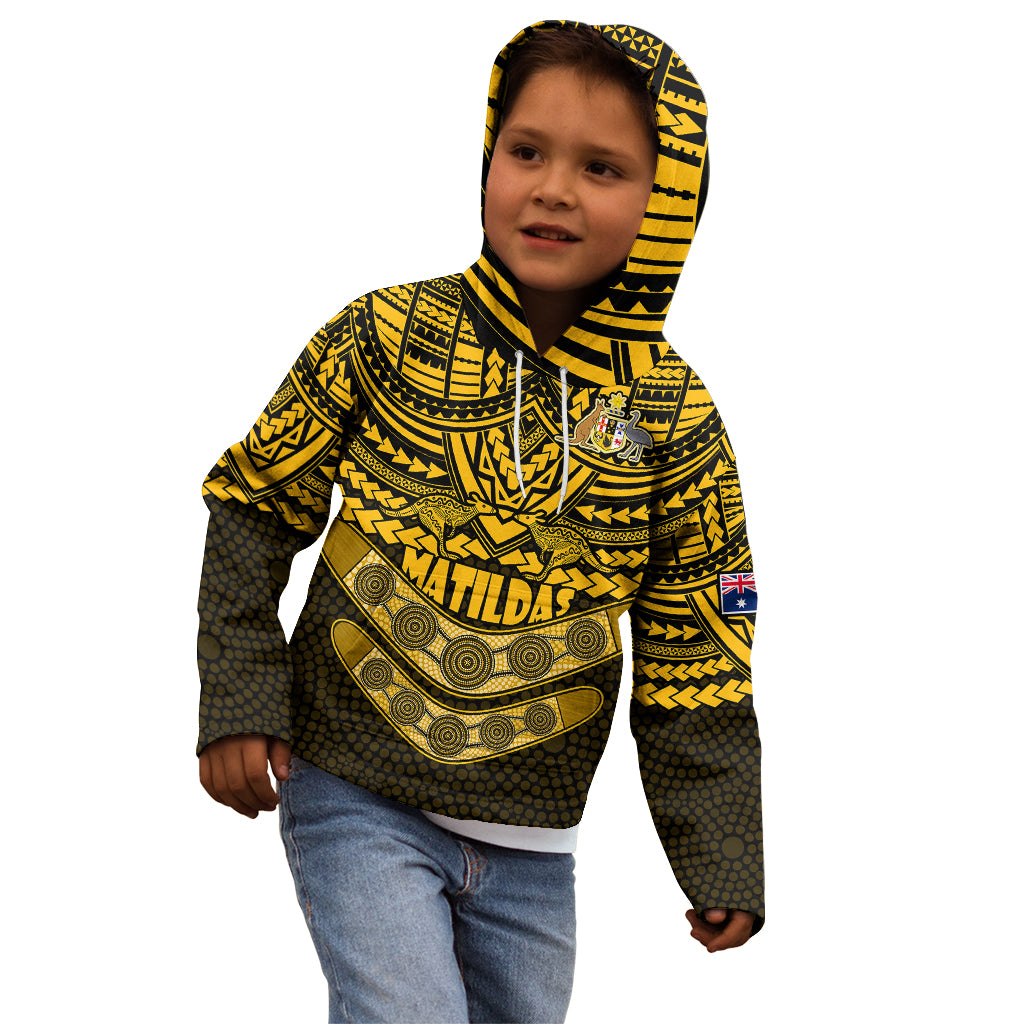 custom-matildas-soccer-kid-hoodie-polynesian-and-aboriginal-gold-vibe