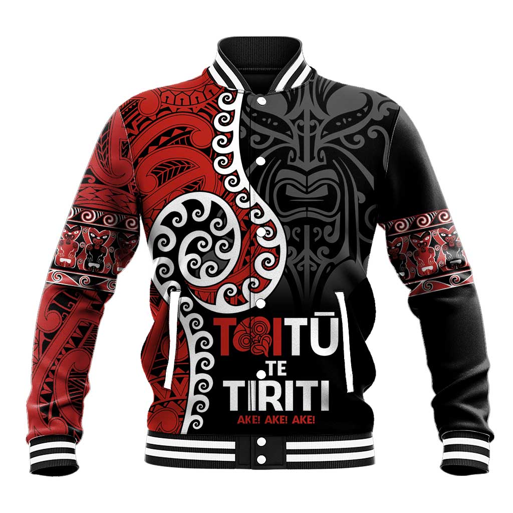 Honour The Treaty New Zealand Baseball Jacket Toitu Te Tiriti Ake!Ake!Ake!