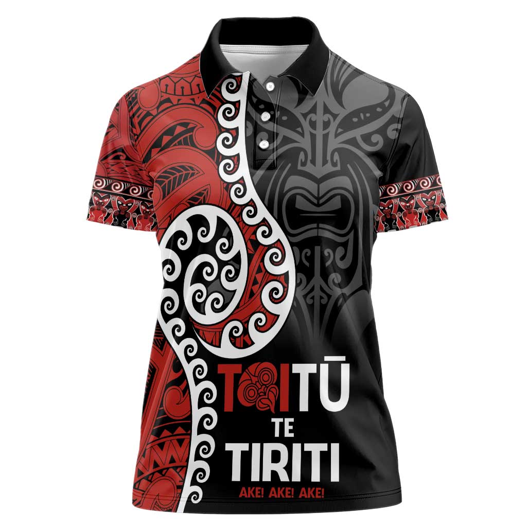 Honour The Treaty New Zealand Women Polo Shirt Toitu Te Tiriti Ake!Ake!Ake!