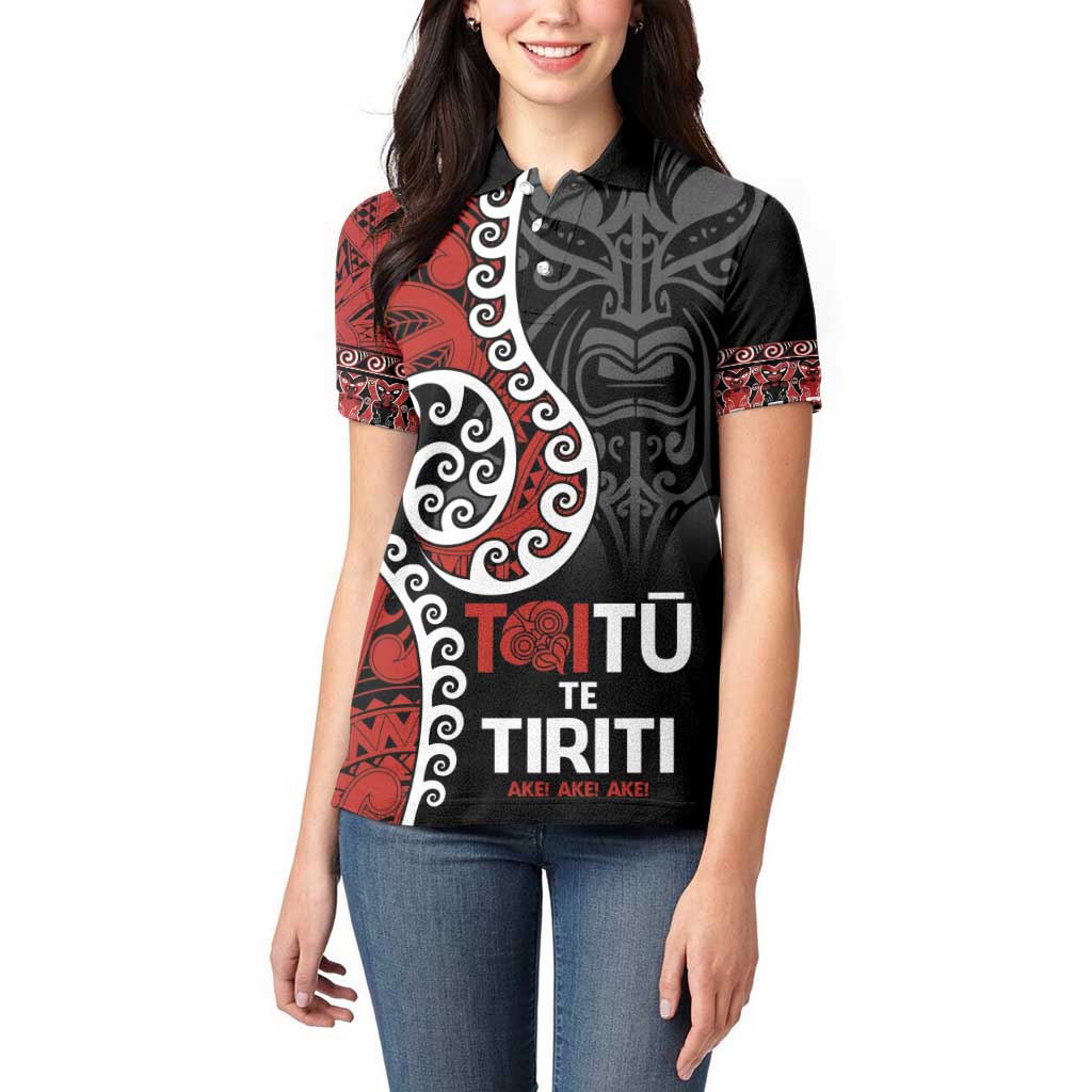 Honour The Treaty New Zealand Women Polo Shirt Toitu Te Tiriti Ake!Ake!Ake!