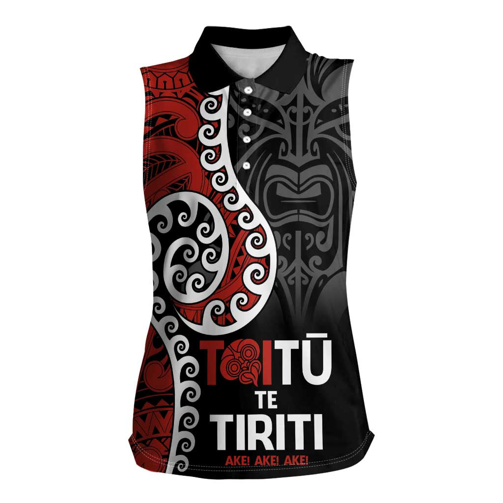 Honour The Treaty New Zealand Women Sleeveless Polo Shirt Toitu Te Tiriti Ake!Ake!Ake!