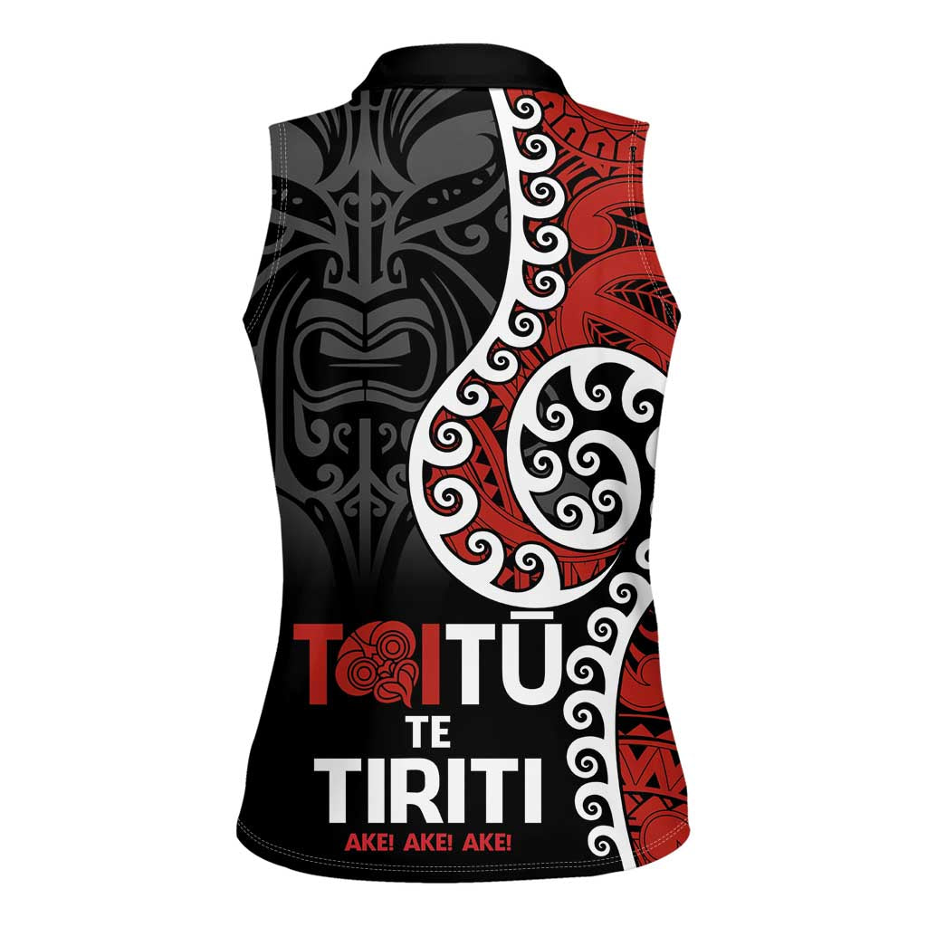 Honour The Treaty New Zealand Women Sleeveless Polo Shirt Toitu Te Tiriti Ake!Ake!Ake!