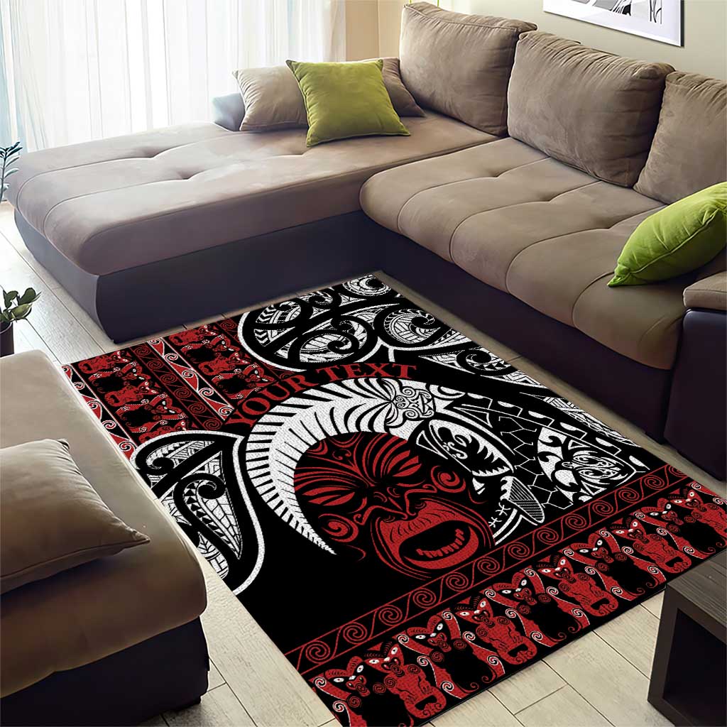 Honour The Treaty New Zealand Personalised Area Rug Toitu Te Tiriti Indigenous Maori Face