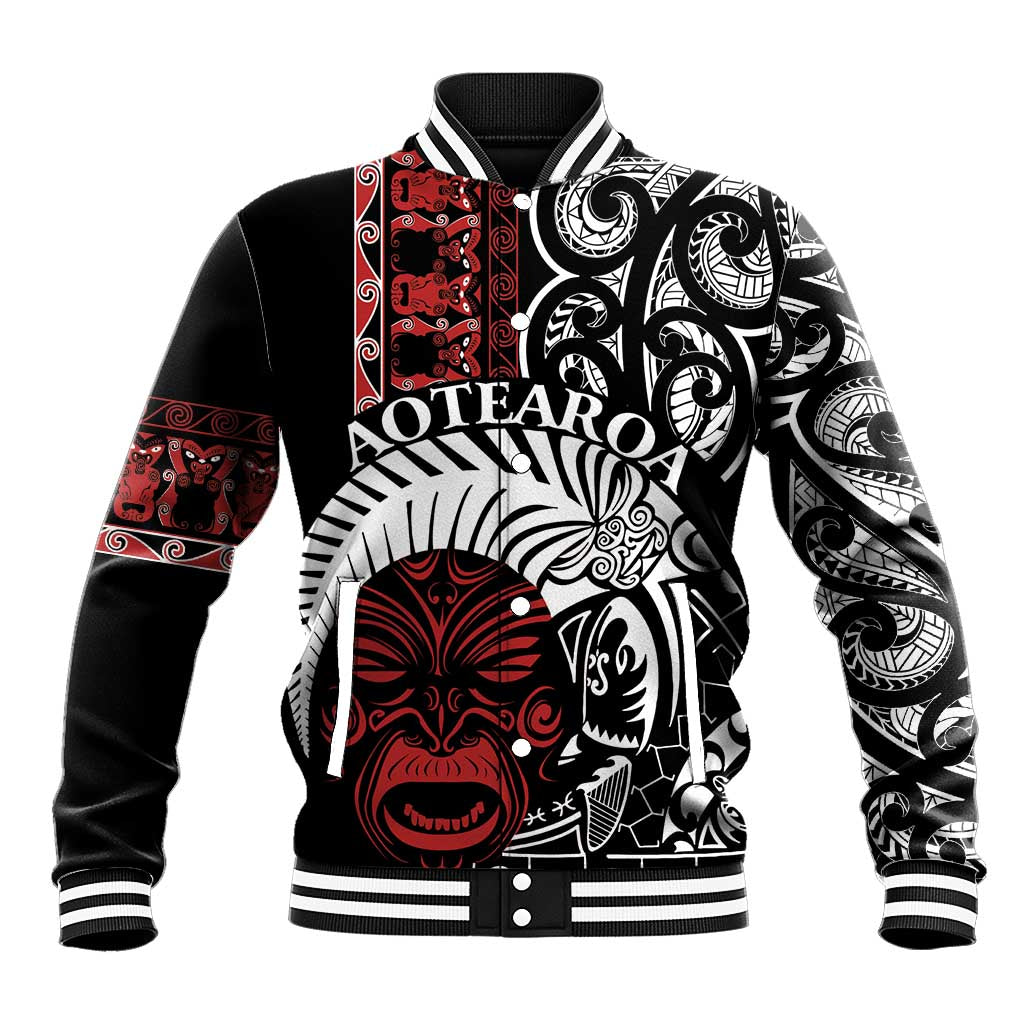 Honour The Treaty New Zealand Personalised Baseball Jacket Toitu Te Tiriti Indigenous Maori Face