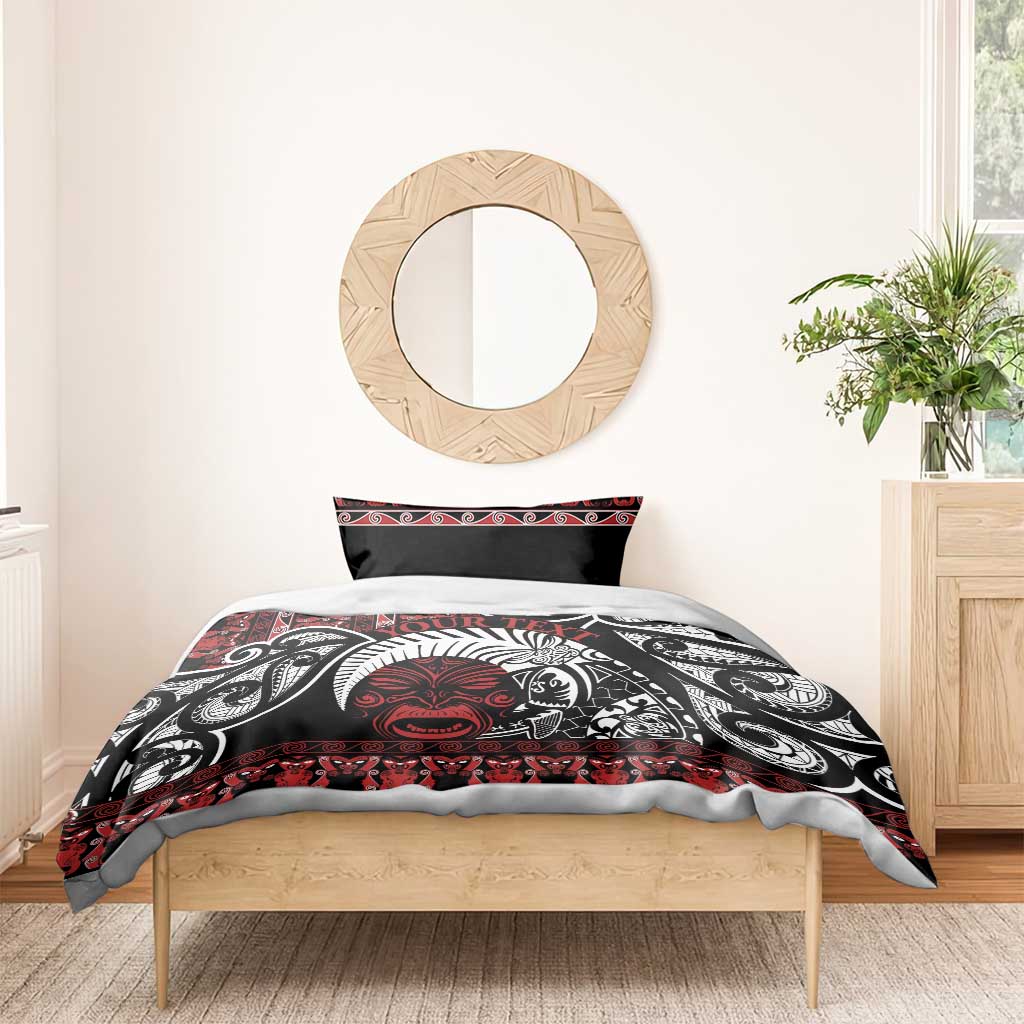 Honour The Treaty New Zealand Personalised Bedding Set Toitu Te Tiriti Indigenous Maori Face