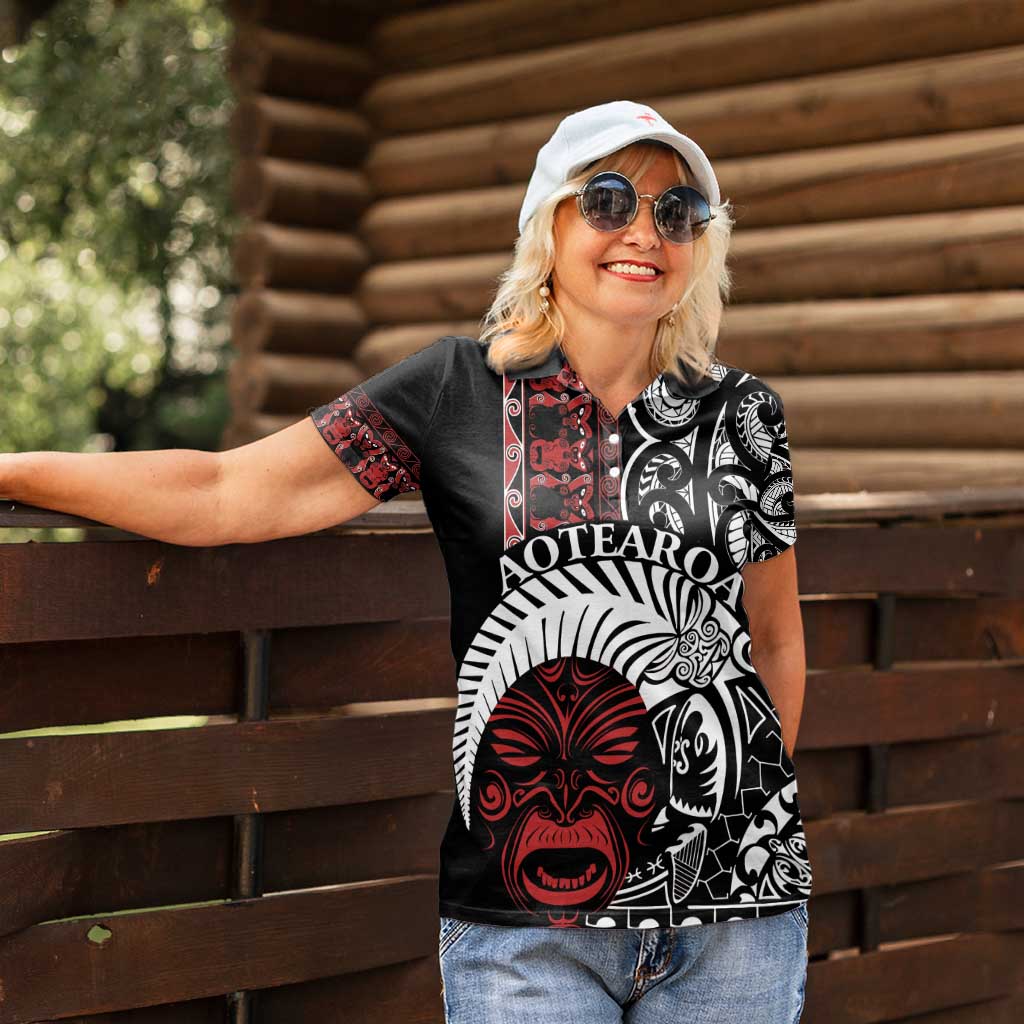 Honour The Treaty New Zealand Personalised Women Polo Shirt Toitu Te Tiriti Indigenous Maori Face