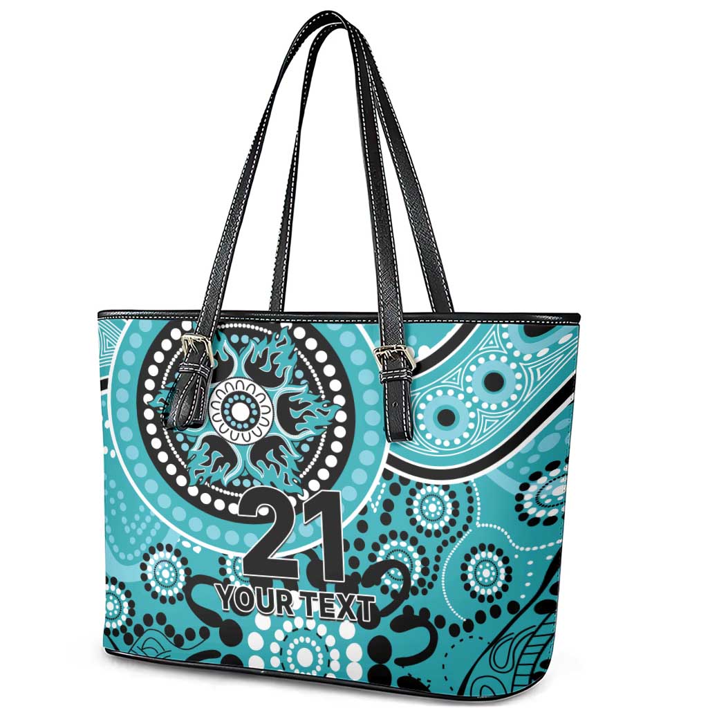 Heat Cricket Custom Leather Tote Bag Australian Aboriginal