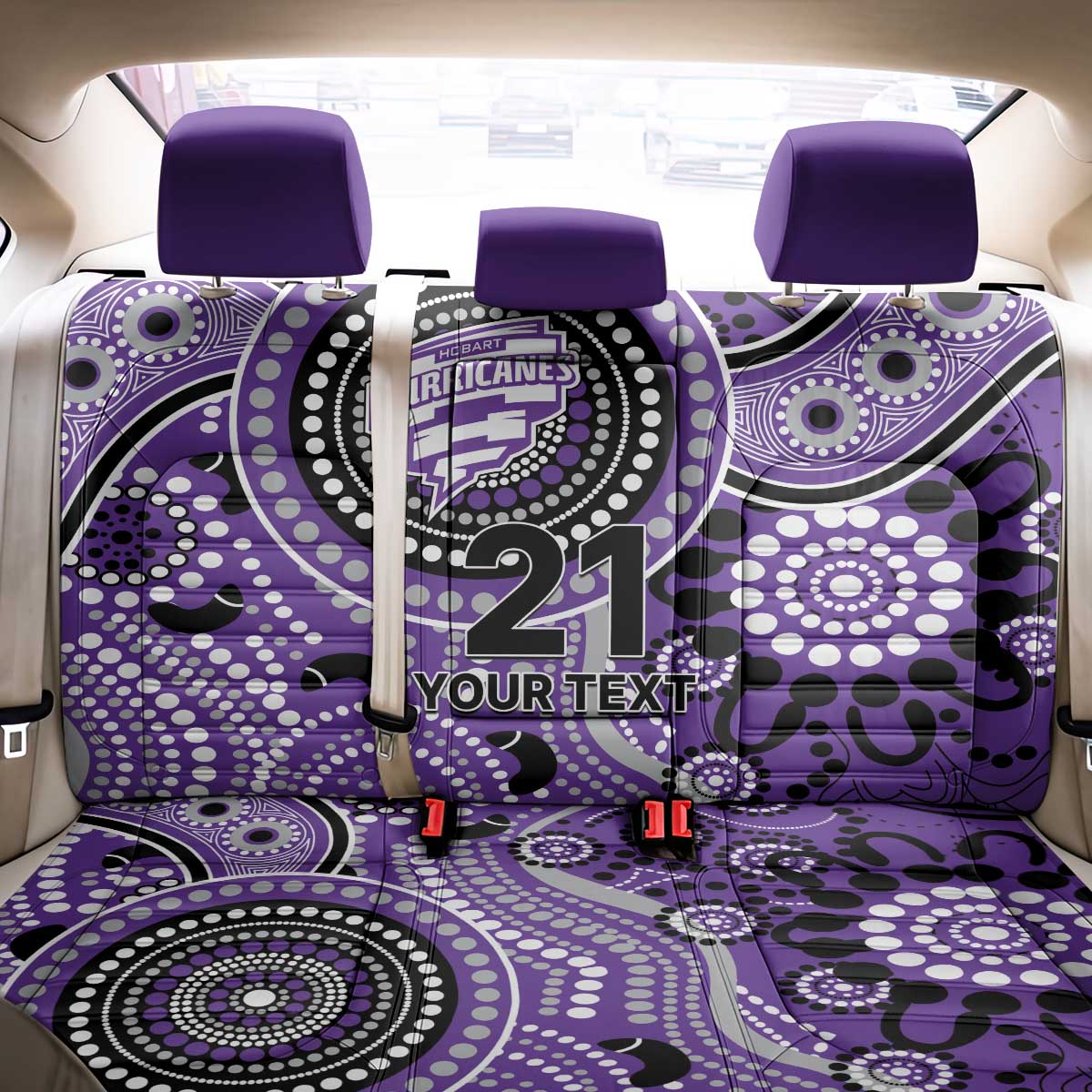 Hurricanes Cricket Custom Back Car Seat Cover Australian Aboriginal