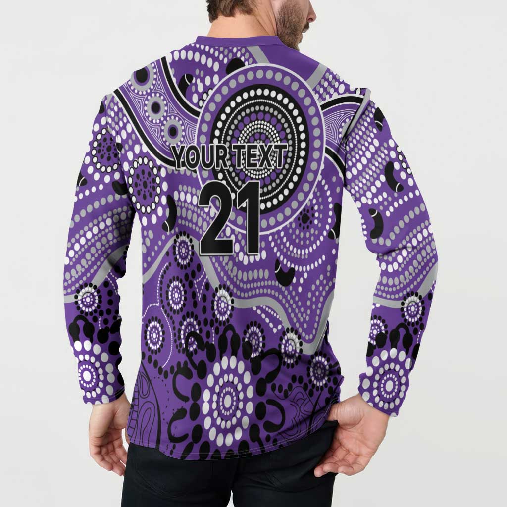 Hurricanes Cricket Custom Button Sweatshirt Australian Aboriginal