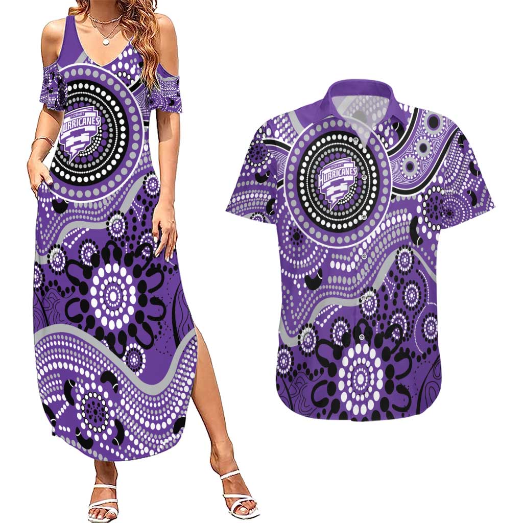 Hurricanes Cricket Custom Couples Matching Summer Maxi Dress and Hawaiian Shirt Australian Aboriginal