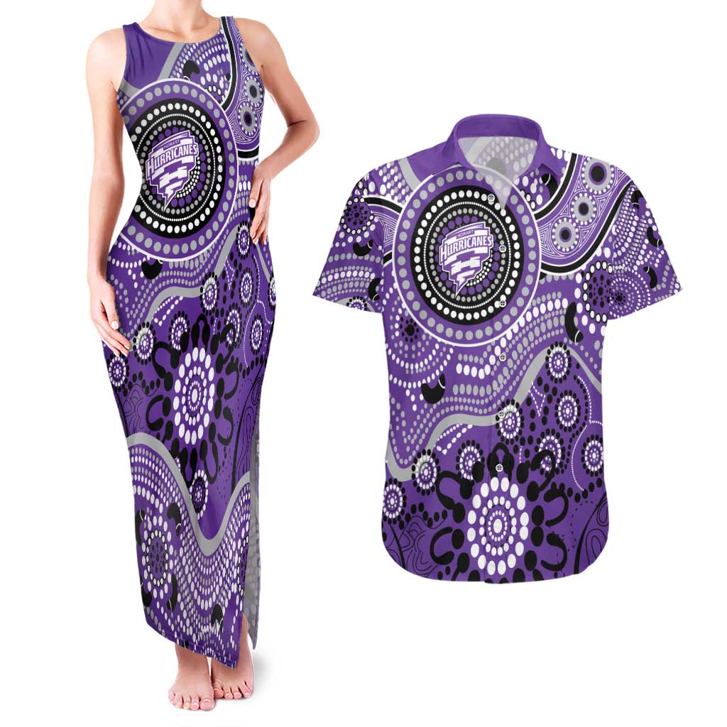 Hurricanes Cricket Custom Couples Matching Tank Maxi Dress and Hawaiian Shirt Australian Aboriginal