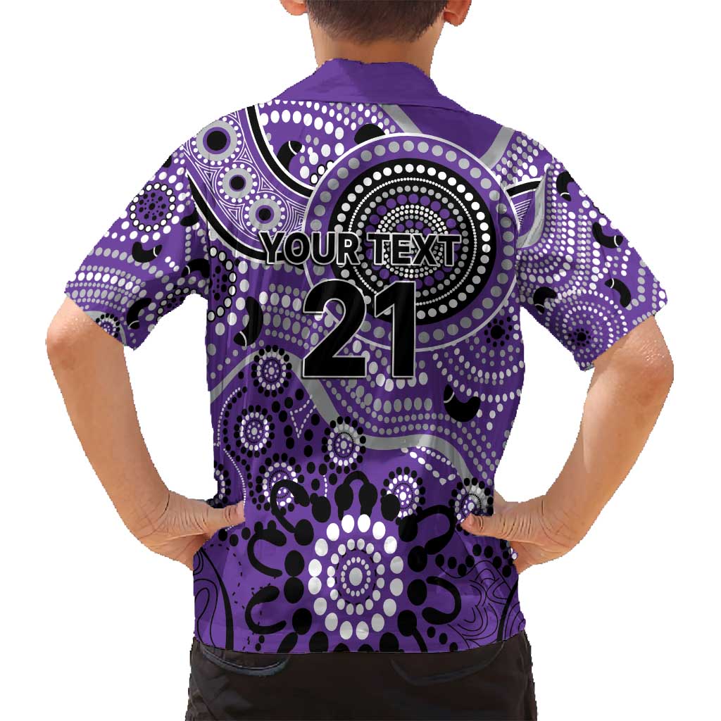 Hurricanes Cricket Custom Family Matching Long Sleeve Bodycon Dress and Hawaiian Shirt Australian Aboriginal