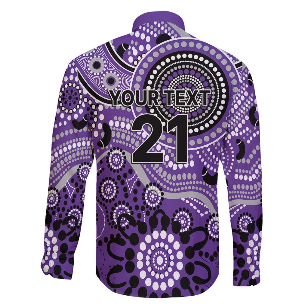 Hurricanes Cricket Custom Family Matching Long Sleeve Bodycon Dress and Hawaiian Shirt Australian Aboriginal