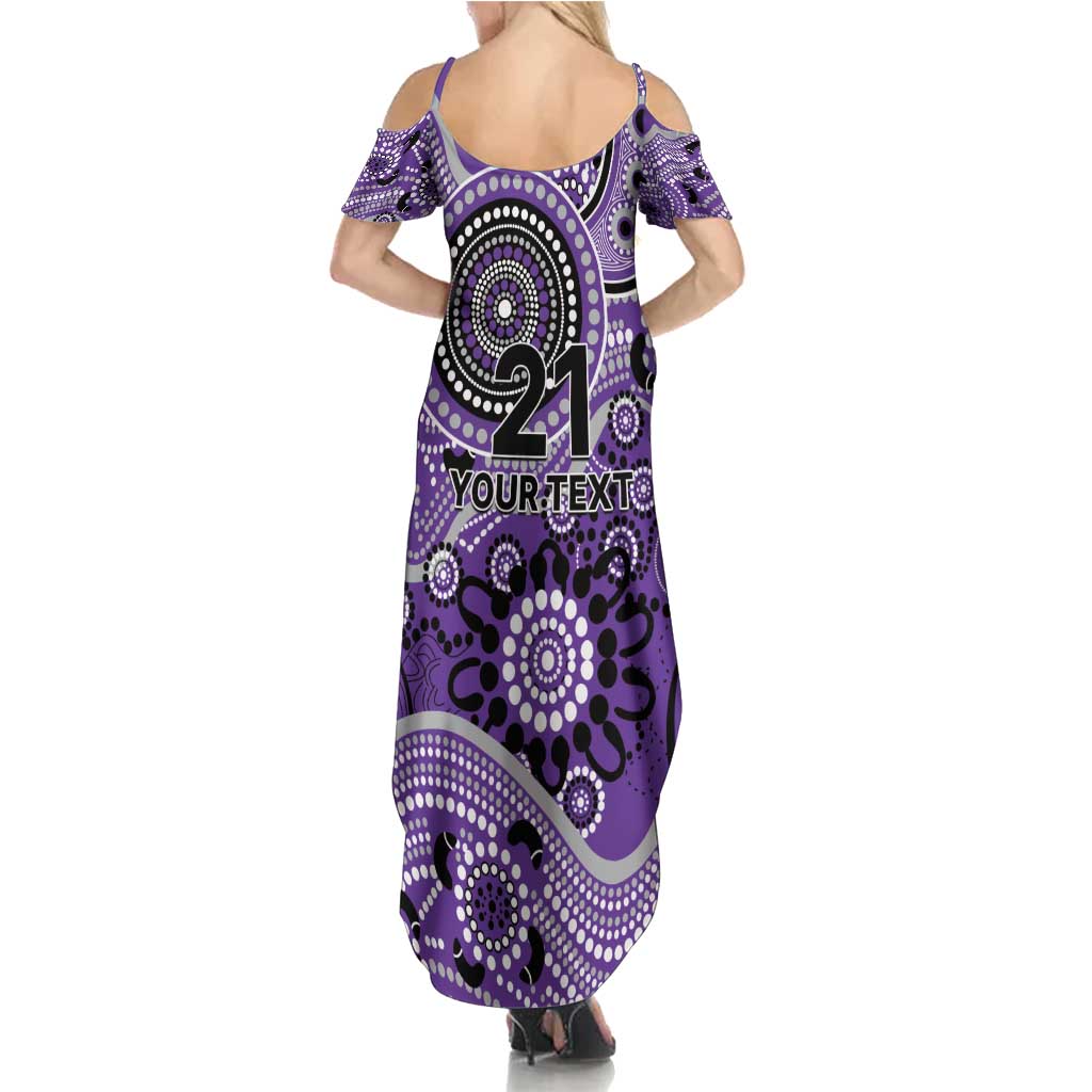 Hurricanes Cricket Custom Family Matching Summer Maxi Dress and Hawaiian Shirt Australian Aboriginal