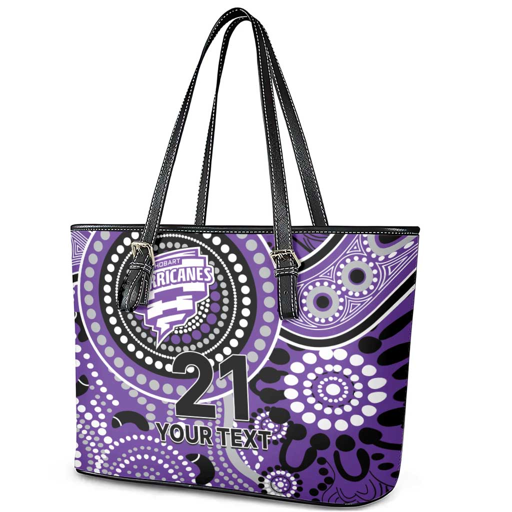 Hurricanes Cricket Custom Leather Tote Bag Australian Aboriginal