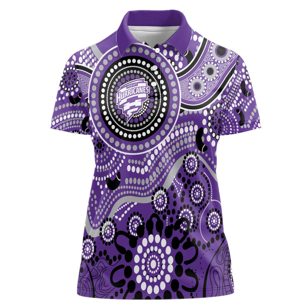 Hurricanes Cricket Custom Women Polo Shirt Australian Aboriginal