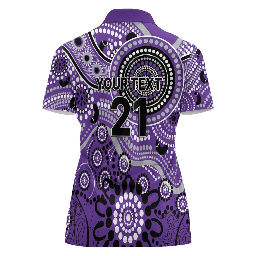 Hurricanes Cricket Custom Women Polo Shirt Australian Aboriginal