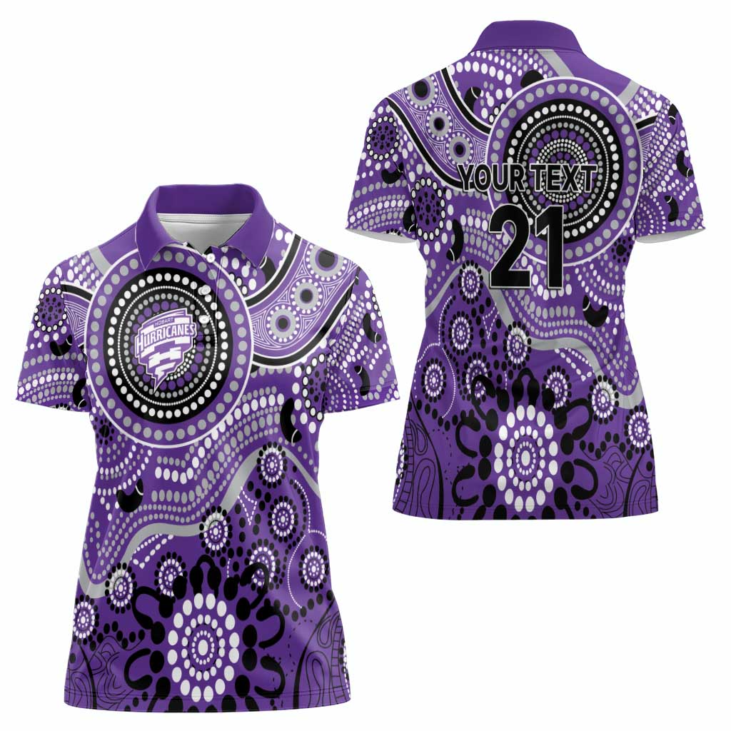 Hurricanes Cricket Custom Women Polo Shirt Australian Aboriginal