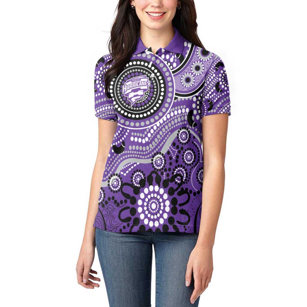 Hurricanes Cricket Custom Women Polo Shirt Australian Aboriginal