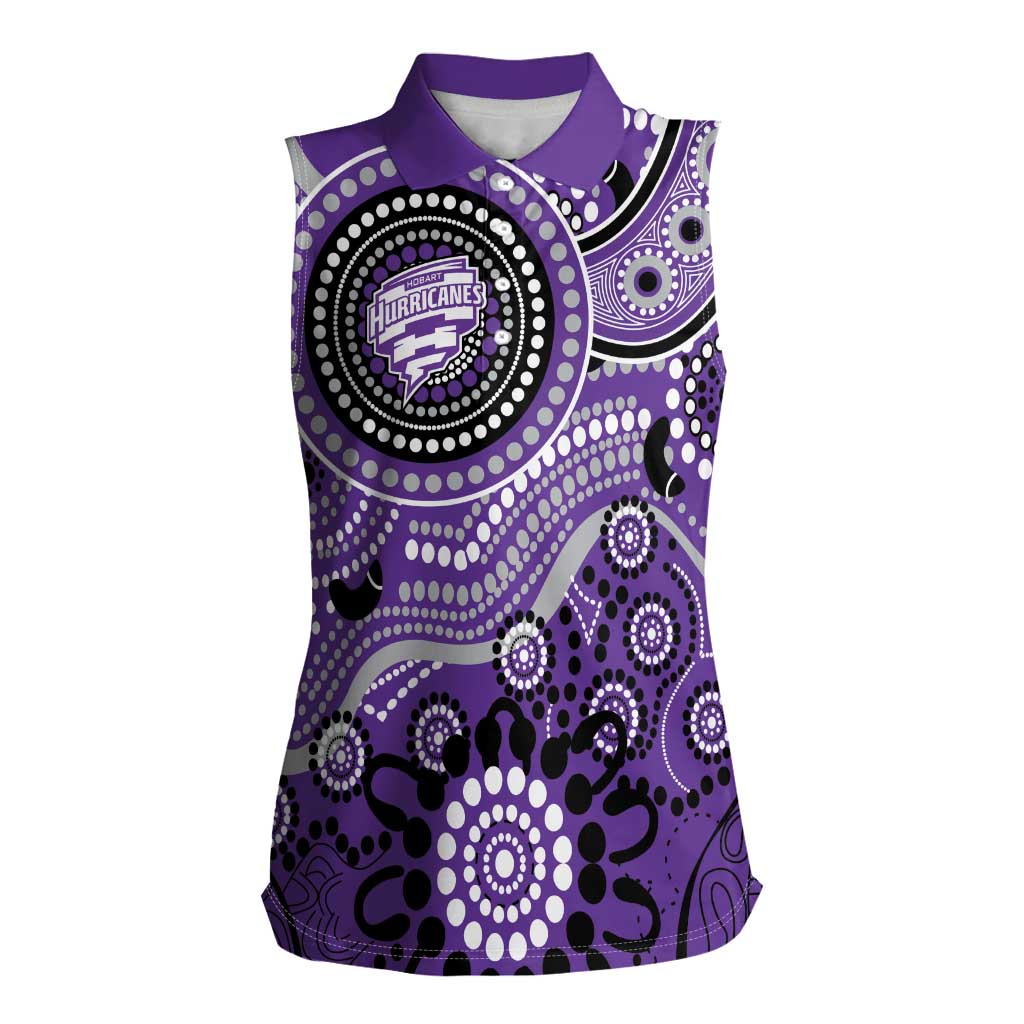 Hurricanes Cricket Custom Women Sleeveless Polo Shirt Australian Aboriginal