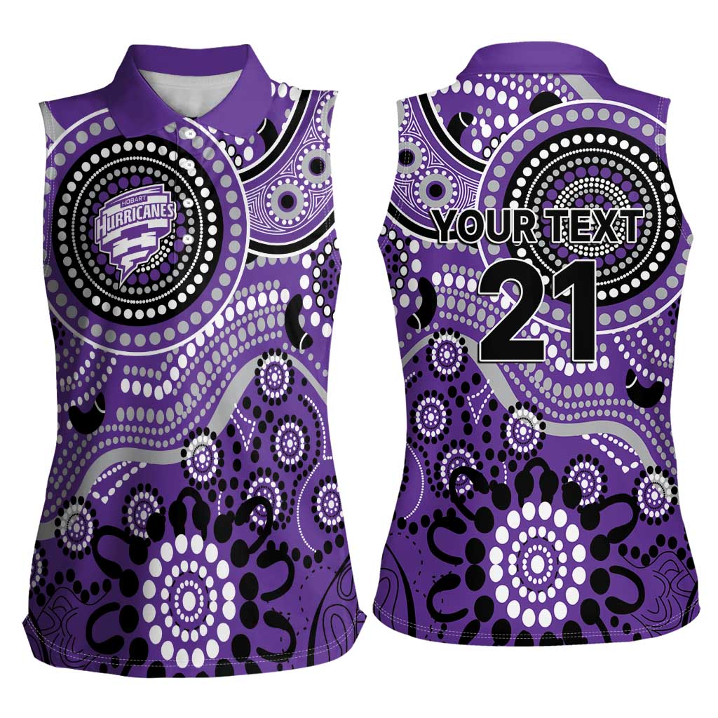 Hurricanes Cricket Custom Women Sleeveless Polo Shirt Australian Aboriginal