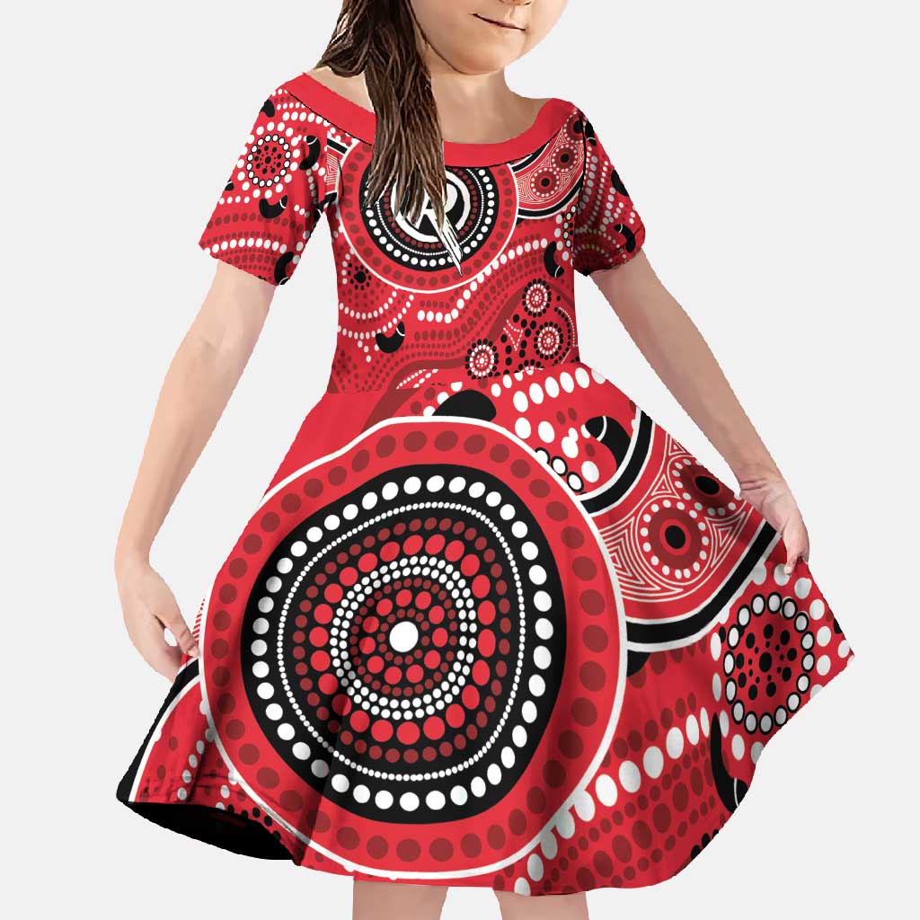 Renegades Cricket Custom Family Matching Long Sleeve Bodycon Dress and Hawaiian Shirt Australian Aboriginal