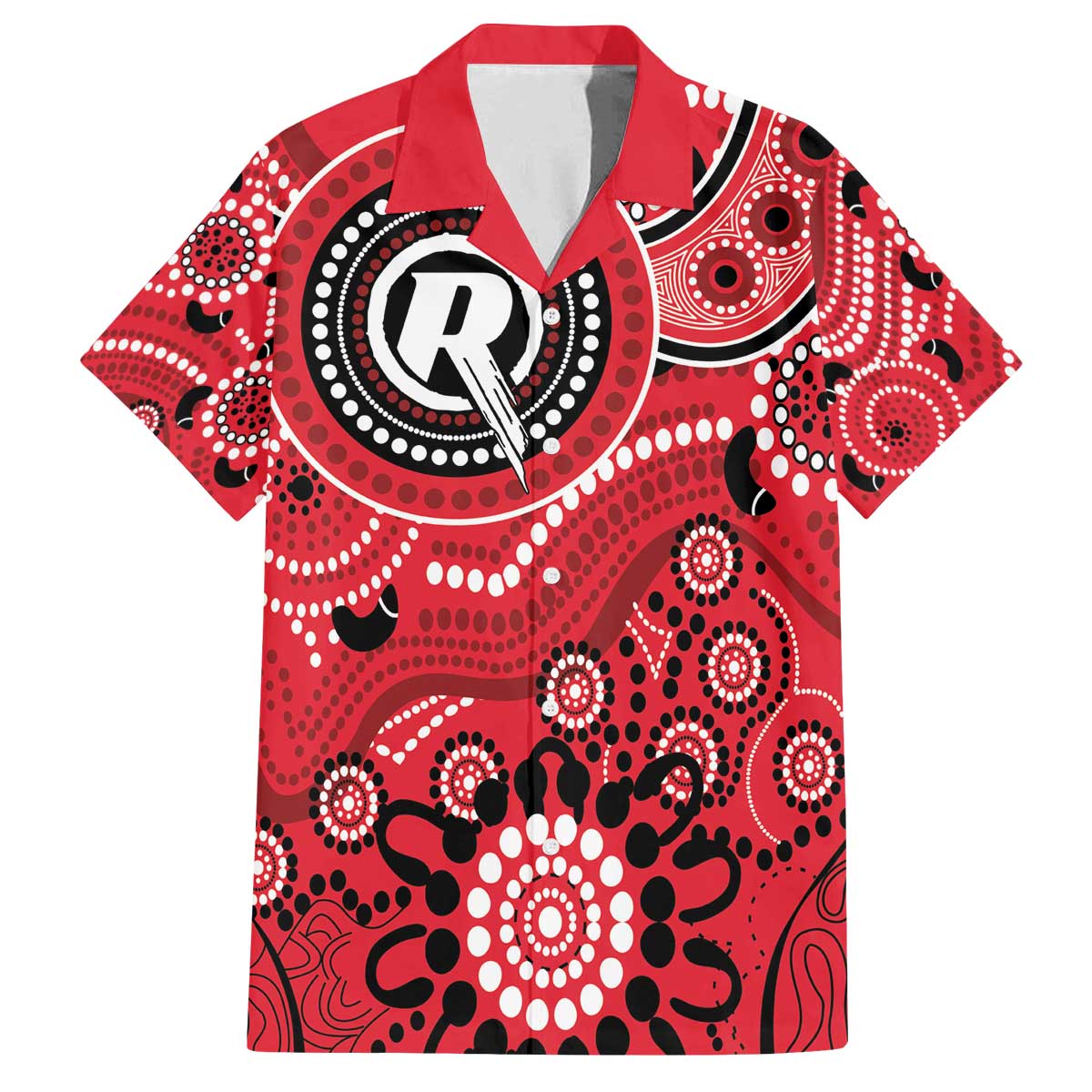 Renegades Cricket Custom Family Matching Off The Shoulder Long Sleeve Dress and Hawaiian Shirt Australian Aboriginal