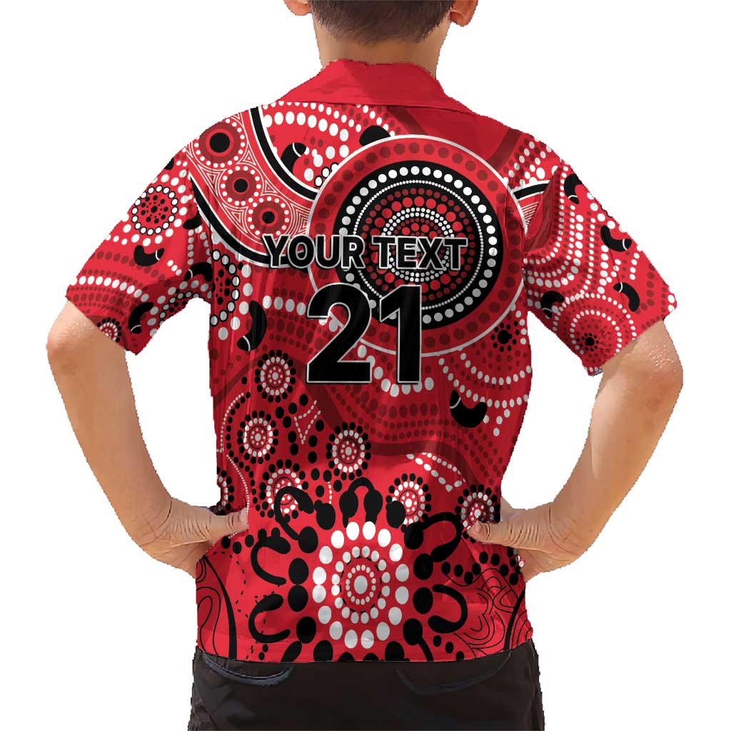 Renegades Cricket Custom Family Matching Short Sleeve Bodycon Dress and Hawaiian Shirt Australian Aboriginal