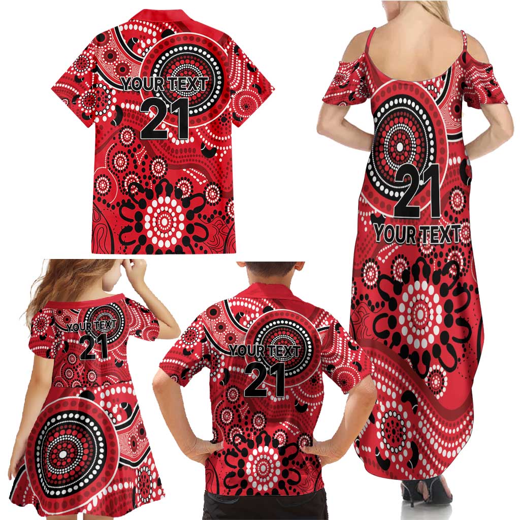 Renegades Cricket Custom Family Matching Summer Maxi Dress and Hawaiian Shirt Australian Aboriginal