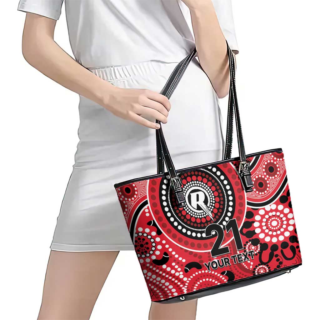 Renegades Cricket Custom Leather Tote Bag Australian Aboriginal