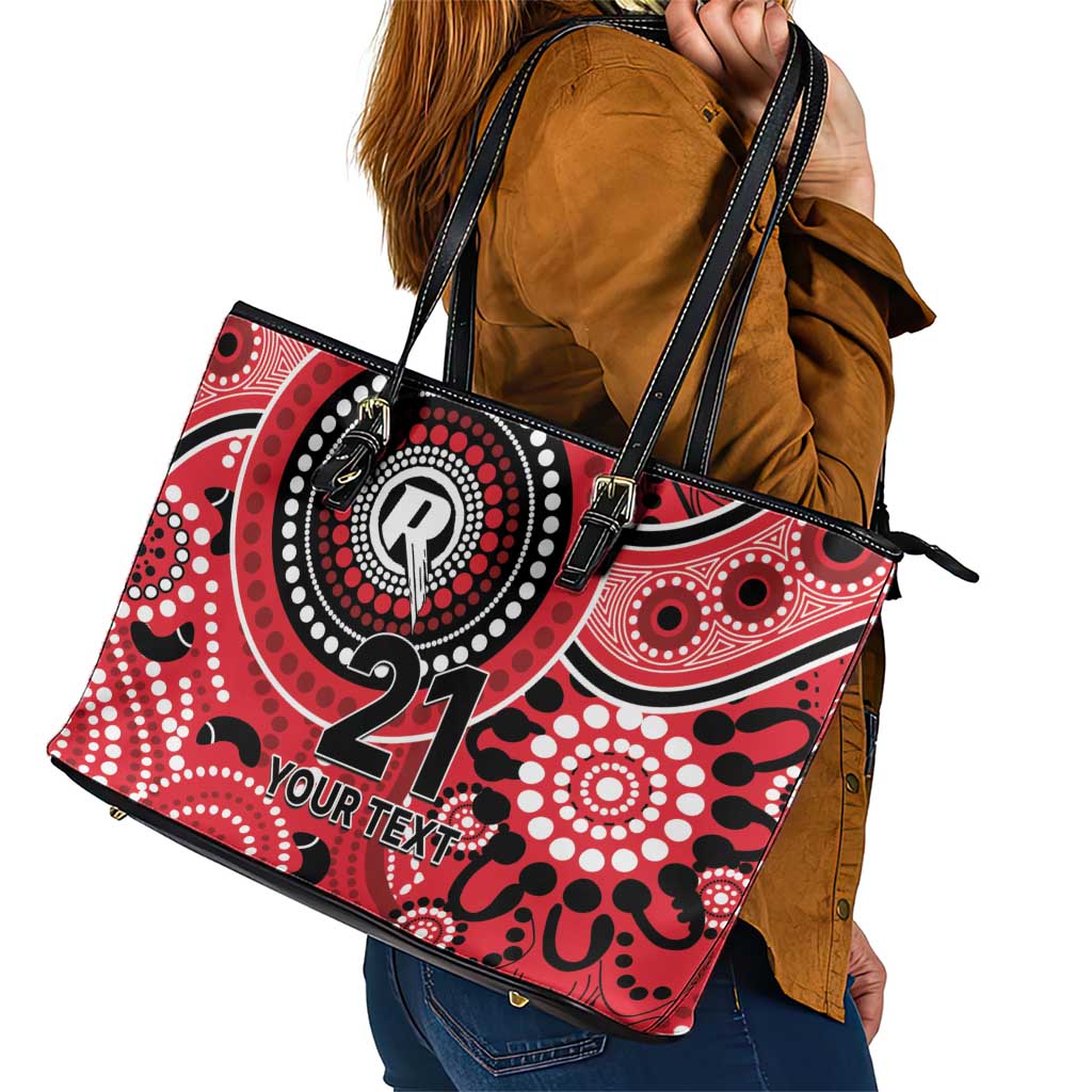 Renegades Cricket Custom Leather Tote Bag Australian Aboriginal