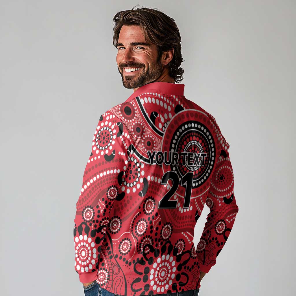 Renegades Cricket Custom Long Sleeve Polo Shirt Australian Aboriginal