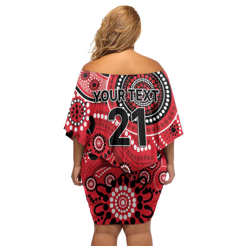 Renegades Cricket Custom Off Shoulder Short Dress Australian Aboriginal