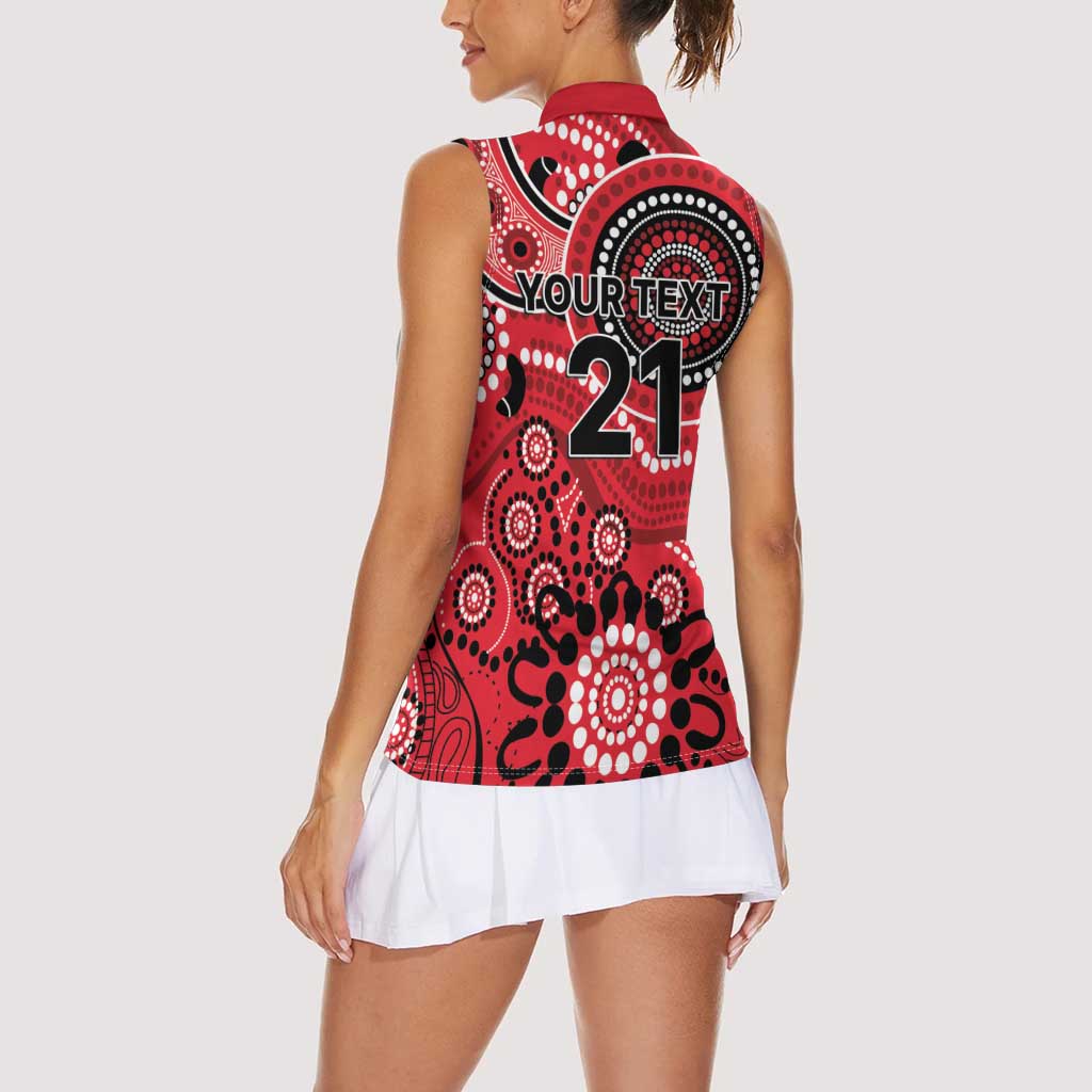 Renegades Cricket Custom Women Sleeveless Polo Shirt Australian Aboriginal