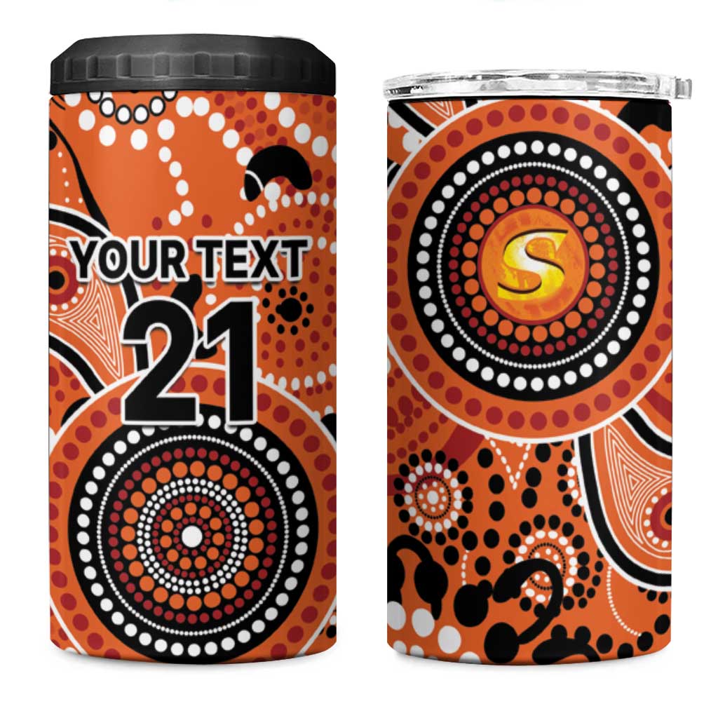 Scorchers Cricket Custom 4 in 1 Can Cooler Tumbler Australian Aboriginal