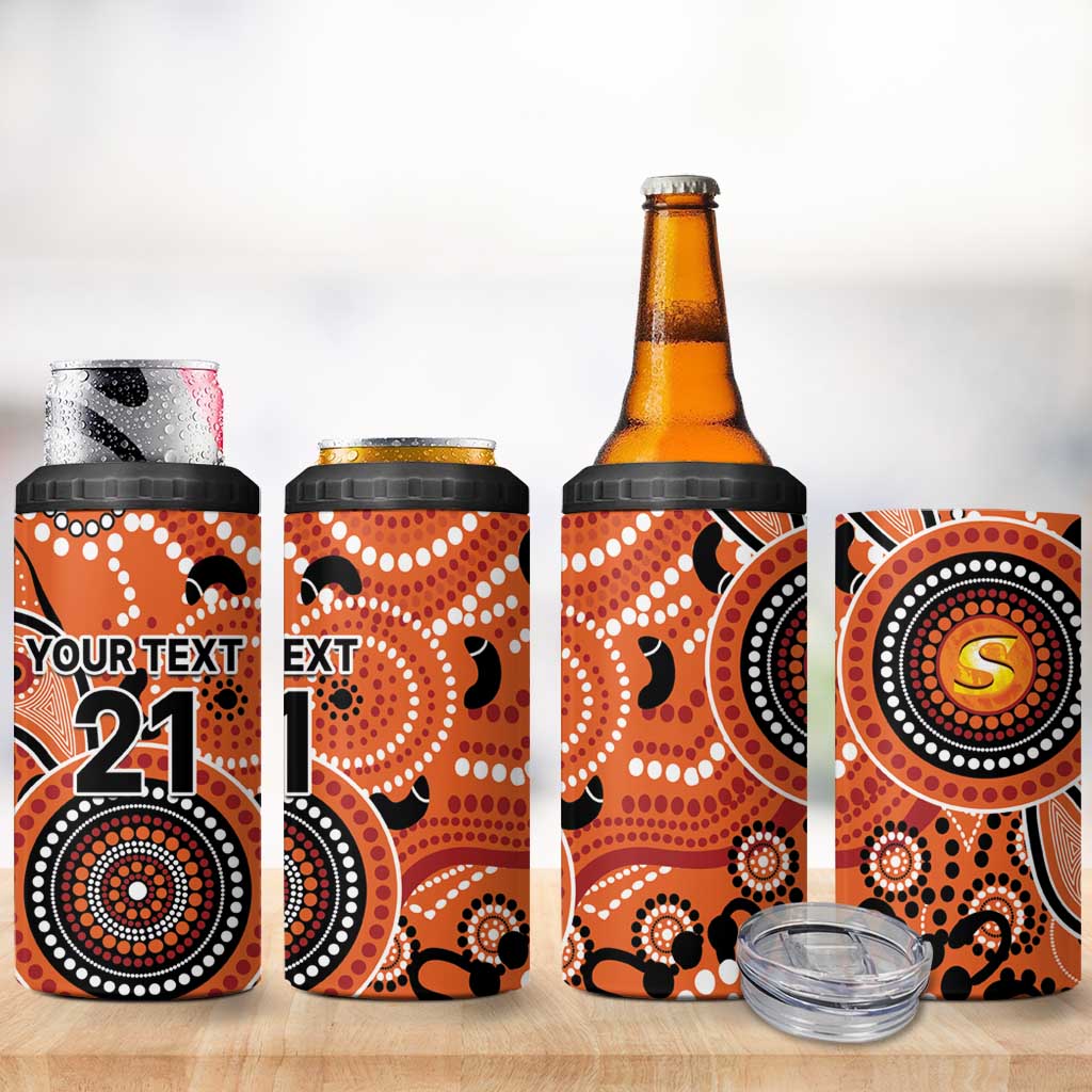 Scorchers Cricket Custom 4 in 1 Can Cooler Tumbler Australian Aboriginal