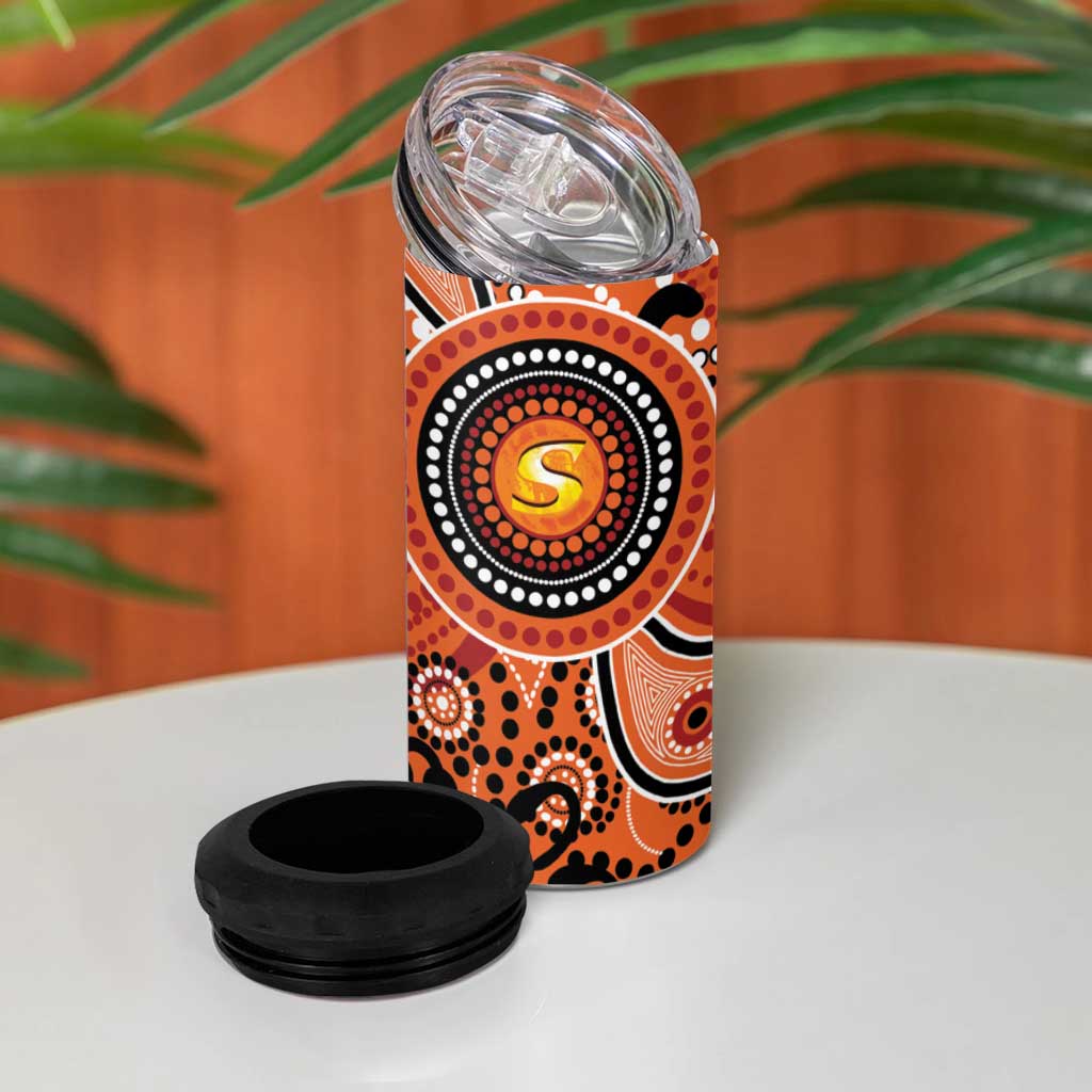 Scorchers Cricket Custom 4 in 1 Can Cooler Tumbler Australian Aboriginal