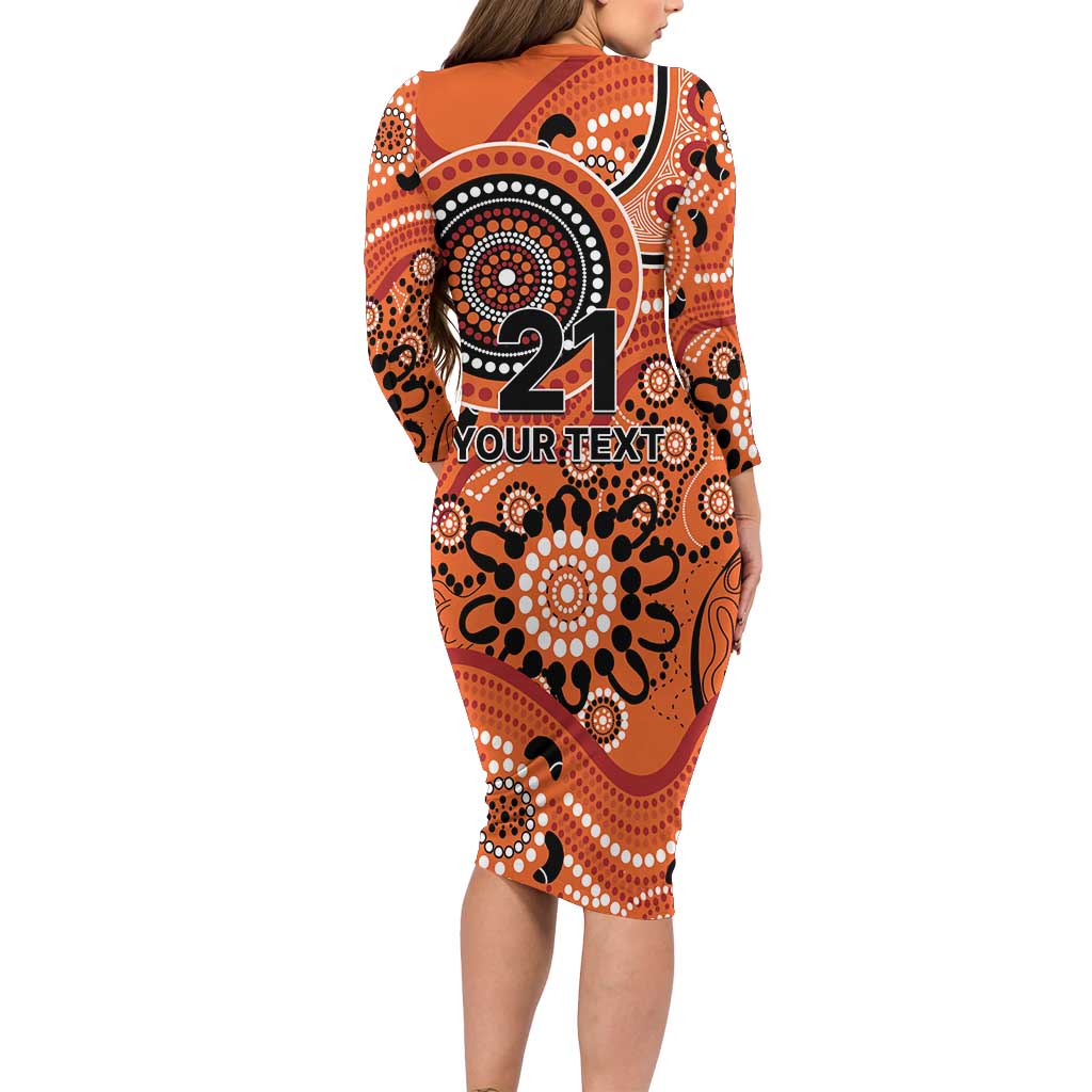 Scorchers Cricket Custom Family Matching Long Sleeve Bodycon Dress and Hawaiian Shirt Australian Aboriginal