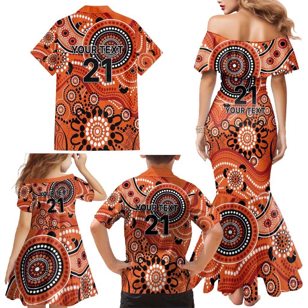 Scorchers Cricket Custom Family Matching Mermaid Dress and Hawaiian Shirt Australian Aboriginal