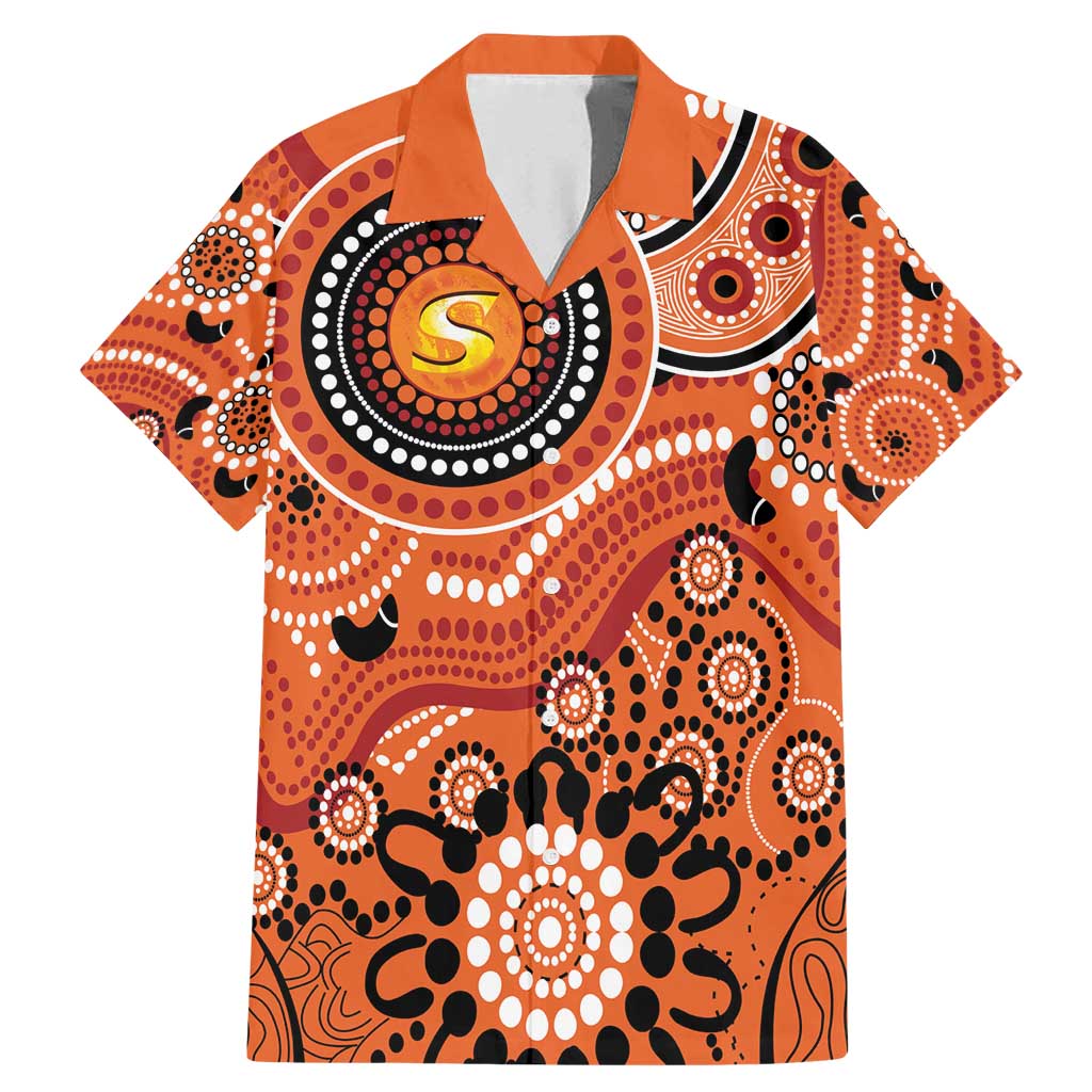 Scorchers Cricket Custom Family Matching Mermaid Dress and Hawaiian Shirt Australian Aboriginal