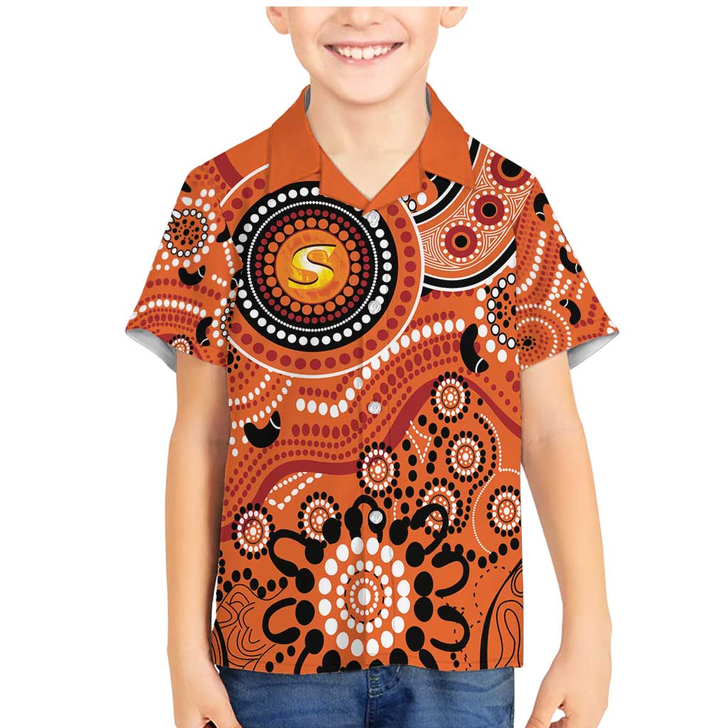 Scorchers Cricket Custom Family Matching Mermaid Dress and Hawaiian Shirt Australian Aboriginal