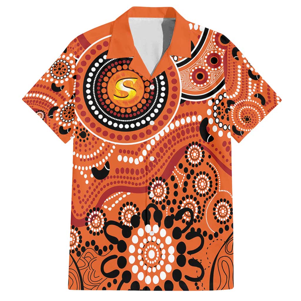 Scorchers Cricket Custom Family Matching Puletasi and Hawaiian Shirt Australian Aboriginal