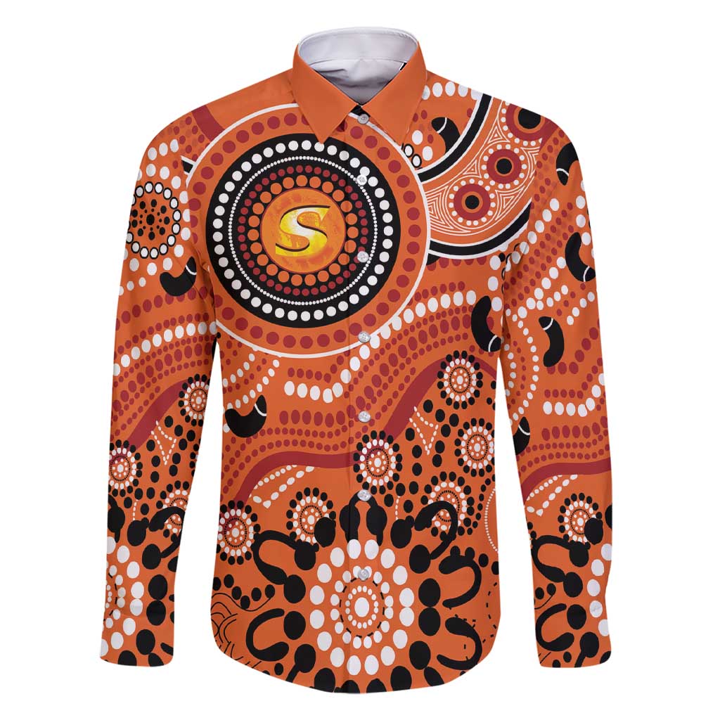 Scorchers Cricket Custom Family Matching Short Sleeve Bodycon Dress and Hawaiian Shirt Australian Aboriginal