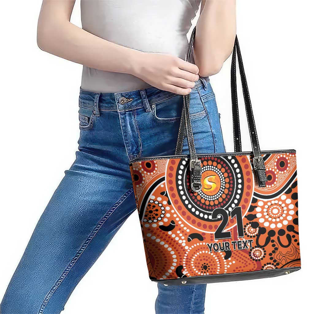 Scorchers Cricket Custom Leather Tote Bag Australian Aboriginal