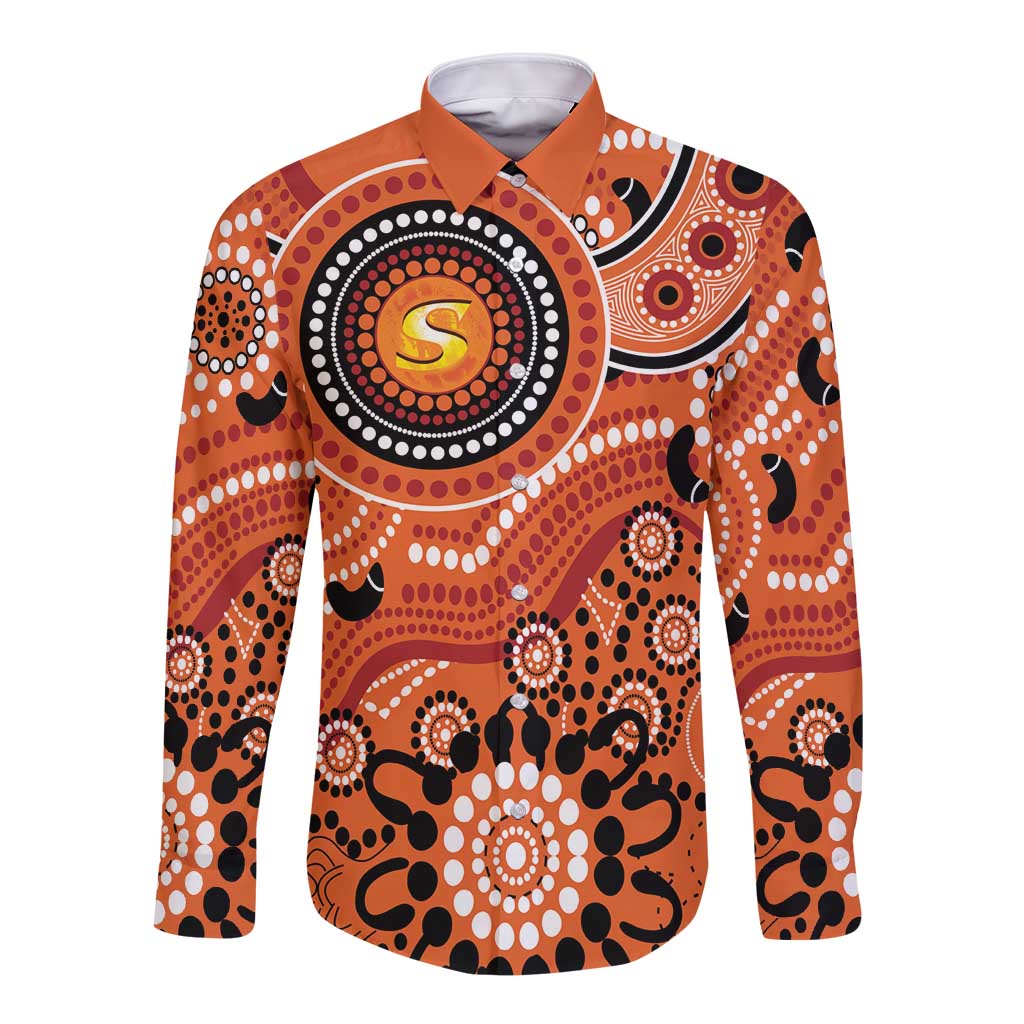 Scorchers Cricket Custom Long Sleeve Button Shirt Australian Aboriginal