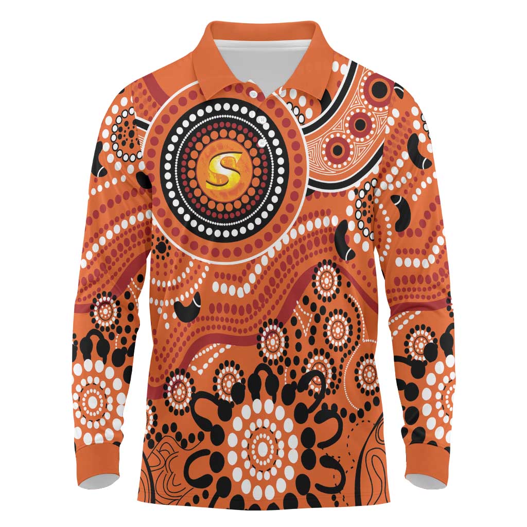 Scorchers Cricket Custom Long Sleeve Polo Shirt Australian Aboriginal